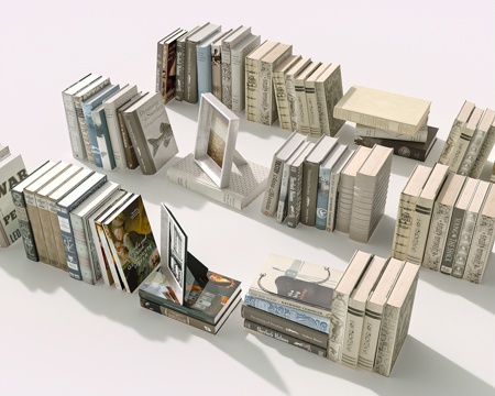  书籍本花瓶花卉花艺 插花 鲜花书本3d模型 