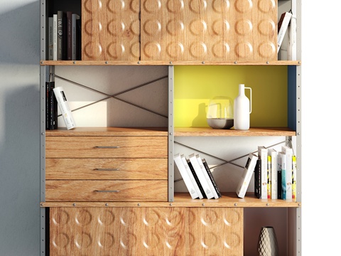  工业风装饰柜摆件组合3d模型 