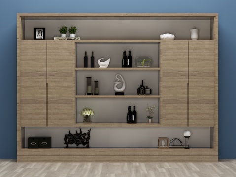  现代装饰柜 书柜 边柜3d模型 