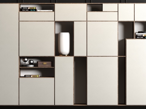  现代皮革装饰柜饰品组合3d模型 