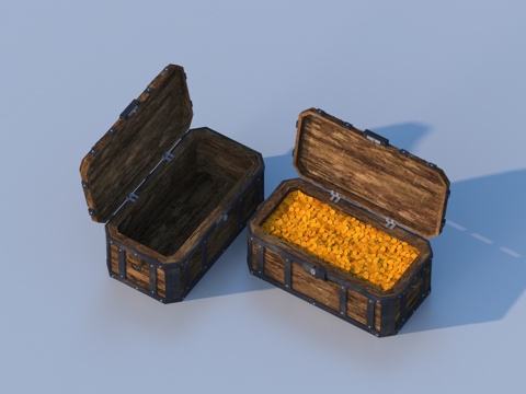  箱子 木箱 宝箱su模型 
