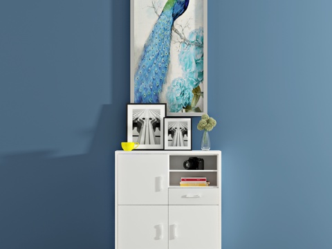  现代鞋柜 装饰柜 边柜 装饰画3d模型 