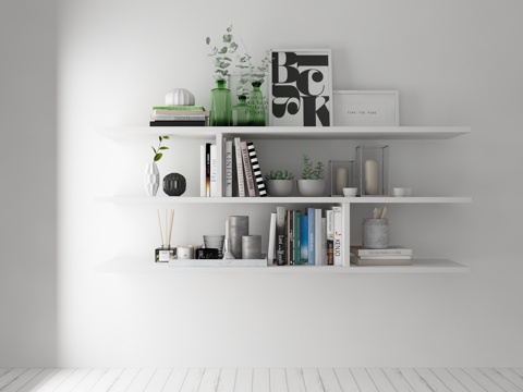  现代装饰架摆件3d模型 