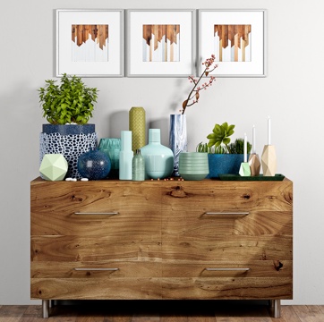  现代装饰柜 装饰品 装饰画组合3d模型 