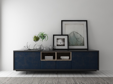  现代装饰柜摆件3d模型 