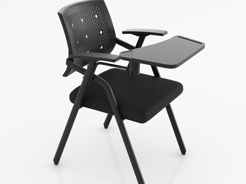  现代会议椅 黑色培训椅 休闲椅白底图3d模型 