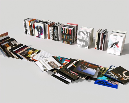  书籍本花瓶花卉花艺 插花 鲜花书本3d模型 