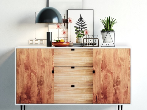  北欧装饰柜 摆件组合3d模型 