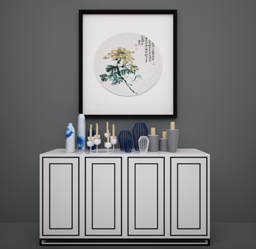  中式餐边柜 装饰柜3d模型 