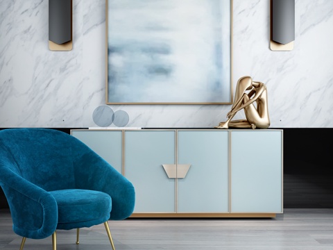  现代单椅组合3d模型 