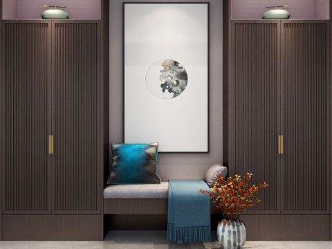  新中式柜子组合3d模型 