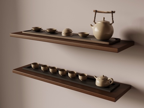  新中式茶具3d模型 