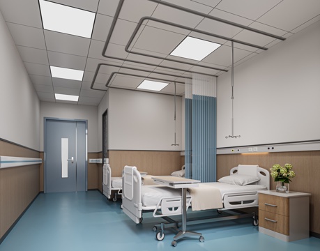  现代医院普通病房 VIP病房3d模型 