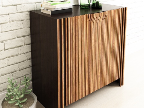  新中式鞋柜 边柜 饰品摆件模型3d模型 