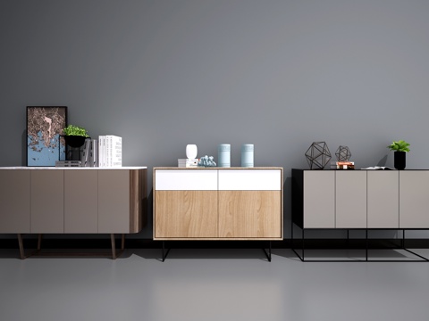  现代边柜 餐边柜组合3d模型 