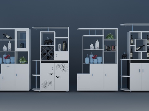 现代鞋柜 装饰柜 边柜 装饰画3d模型 