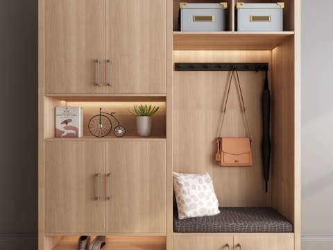  现代鞋柜3d模型 