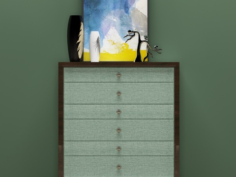  现代鞋柜 装饰柜 边柜 装饰画3d模型 