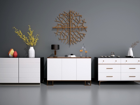  现代餐边柜 北欧餐边柜 中式餐边柜 现代边柜 中式边柜3d模型 