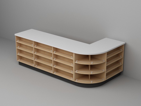  木质收银台3d模型 