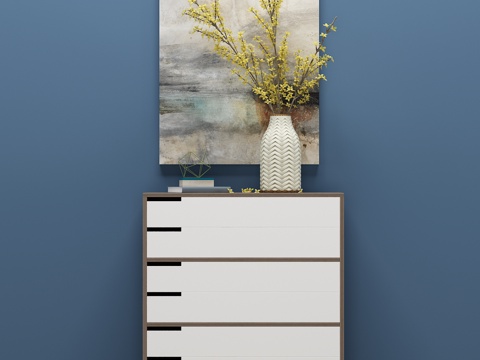  现代鞋柜 装饰柜 装饰画 边柜3d模型 