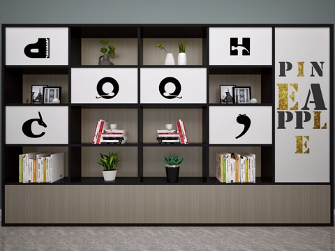  北欧书柜3d模型 