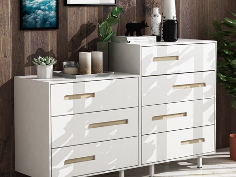  现代边柜斗柜饰品模型3d模型 