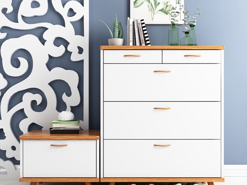  现代鞋柜斗柜边柜鞋子饰品模型3d模型 