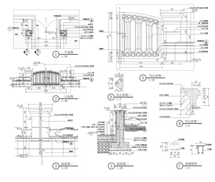  铁艺门详图cad施工图 