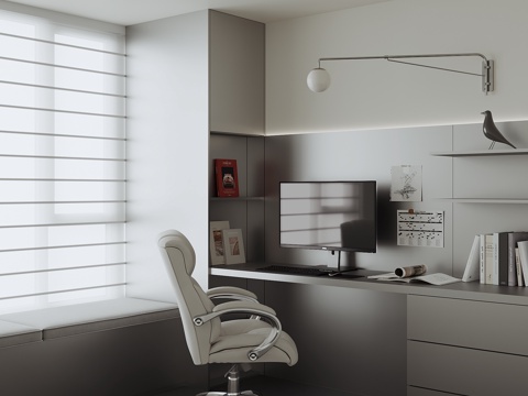 现代书桌3d模型