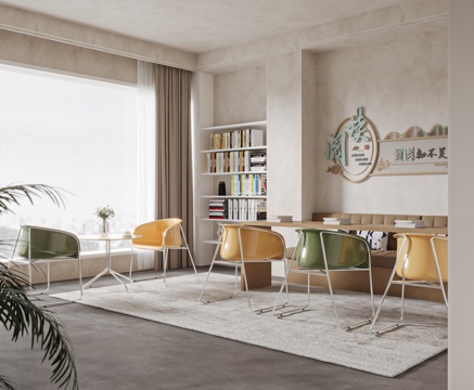  图书馆  阅览室3d模型 