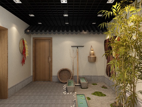  禅意混搭卫生间3d模型 