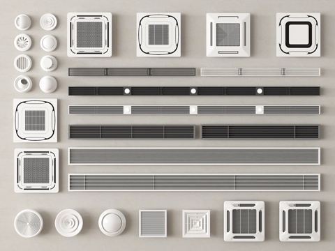  中央空调 空调出风口3d模型 