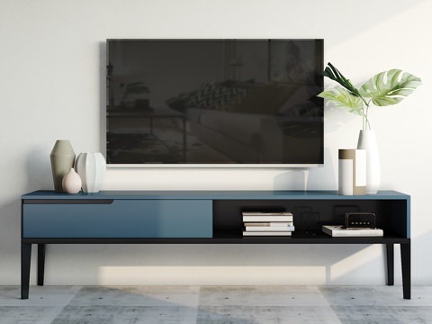  北欧电视柜摆件组合3d模型 