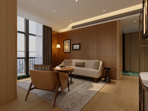  酒店套房休息区3d模型 