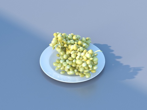  葡萄 水果 果盘su模型 