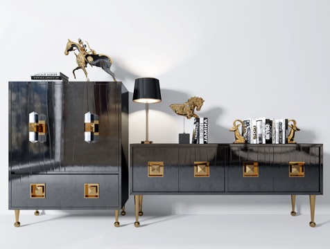  后现代电视柜玄关柜摆件3d模型 