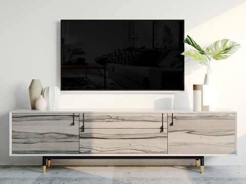  北欧电视柜摆件组合3d模型 