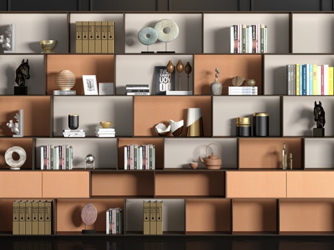  现代书柜3d模型 