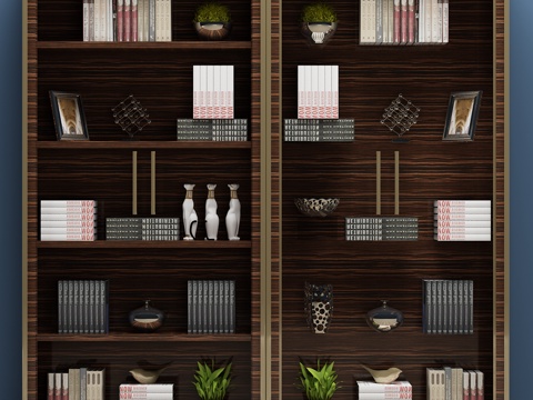  现代书柜 书架 装饰柜3d模型 