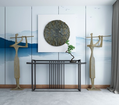  新中式端景柜模型3d模型 