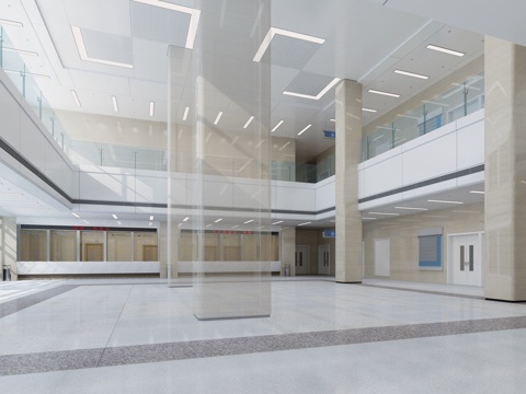  现代医院公立医院3d模型 