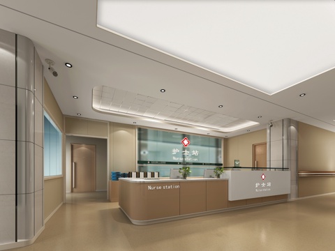  现代医院护士站3d模型 