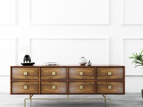  工业风电视柜饰品模型3d模型 