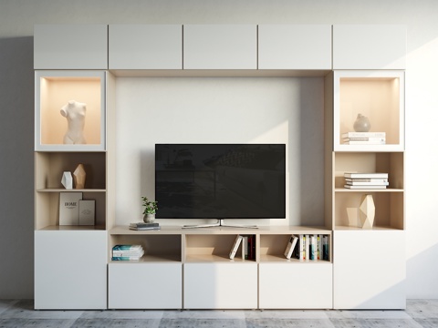  北欧电视柜摆件组合3d模型 