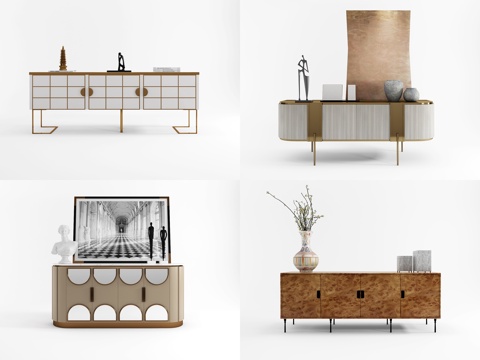  现代玄关边 餐边柜 装饰柜 边柜 电视柜 矮柜3d模型 