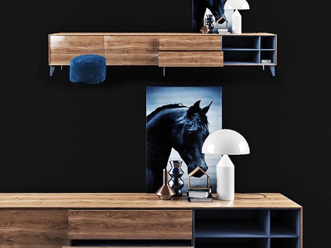  现代电视柜装饰品3d模型 