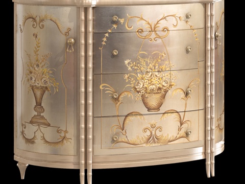  欧式古典床头柜3d模型 