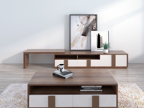  北欧电视柜3d模型 