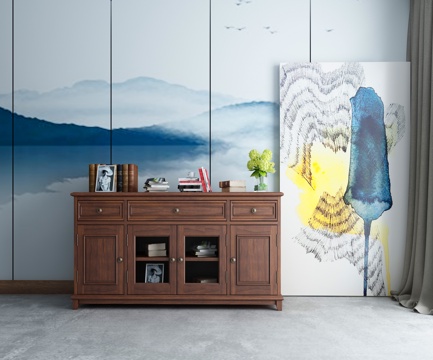  新中式玄关柜 端景柜3d模型 